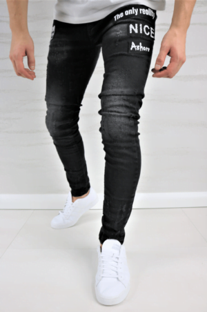 Spodnie jeansowe męskie slim fit czarne