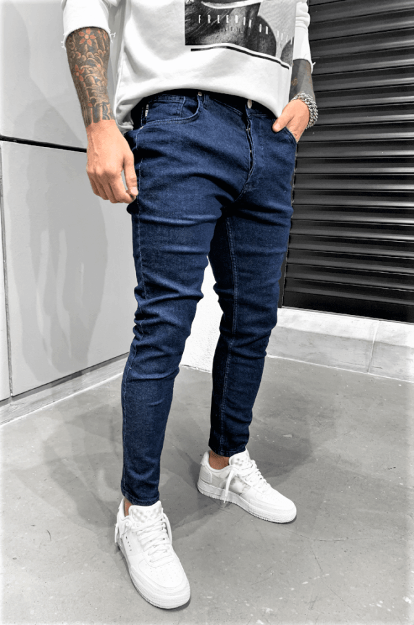 Spodnie męskie niebieskie slim fit