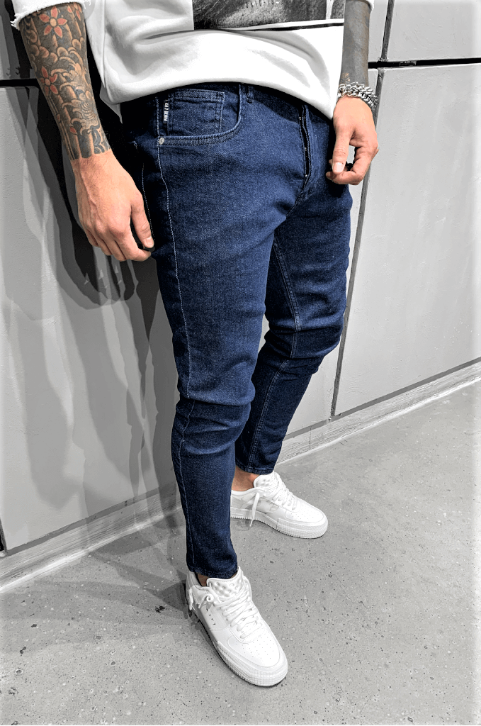 Spodnie męskie niebieskie slim fit