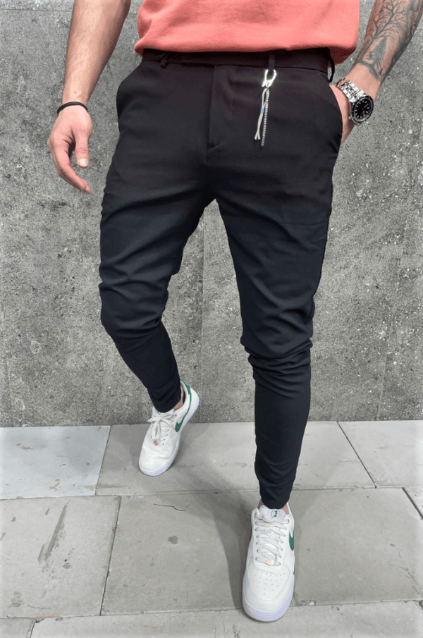 Czarne eleganckie spodnie męskie