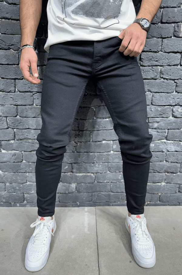 Czarne spodnie rurki męskie slim fit
