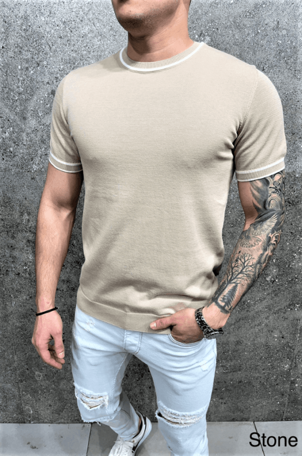 T shirt meski 7064 Bezowy | Odzież i moda męska